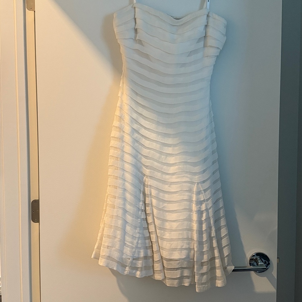 Tadashi Shoji Ivory Strapless Gown vintage